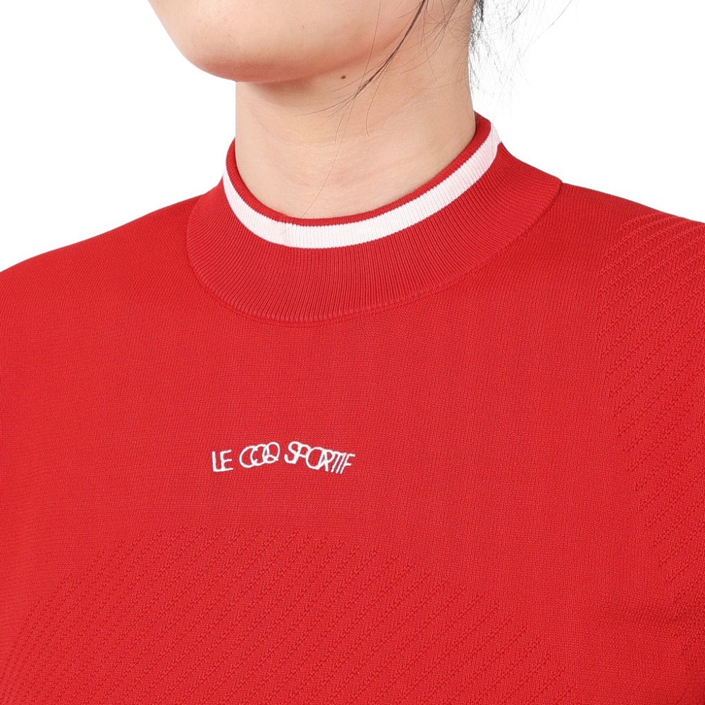 ルコックスポルティフ（lecoqsportif）（レディース）ゴルフウェア 長袖 モックネック セーター LG5SST80L RD00