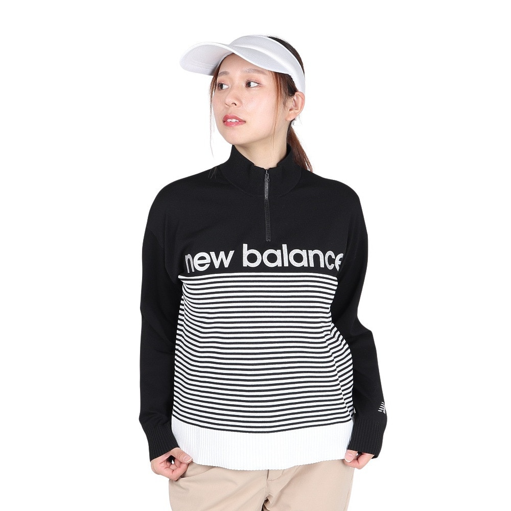 ニューバランス（new balance）（レディース）ゴルフウェア ハーフジップ STAND ニットプルオーバー 012-5270501-010