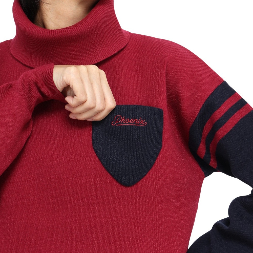 ピン（PING）（レディース）ゴルフウェア 長袖 オフタートル バイカラーニット 622-5275001-100