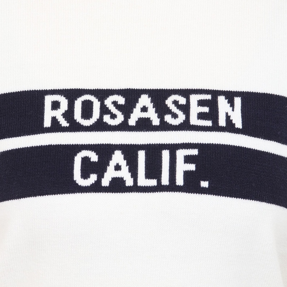 ROSASEN（レディース）ゴルフウェア ニット タートルネック セーター ライン&ロゴインターシャ 045-19012-005