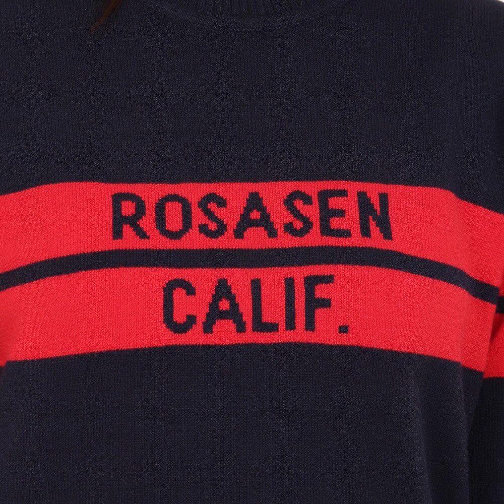 ROSASEN（レディース）ゴルフウェア ニット タートルネック セーター ライン&ロゴインターシャ 045-19012-098