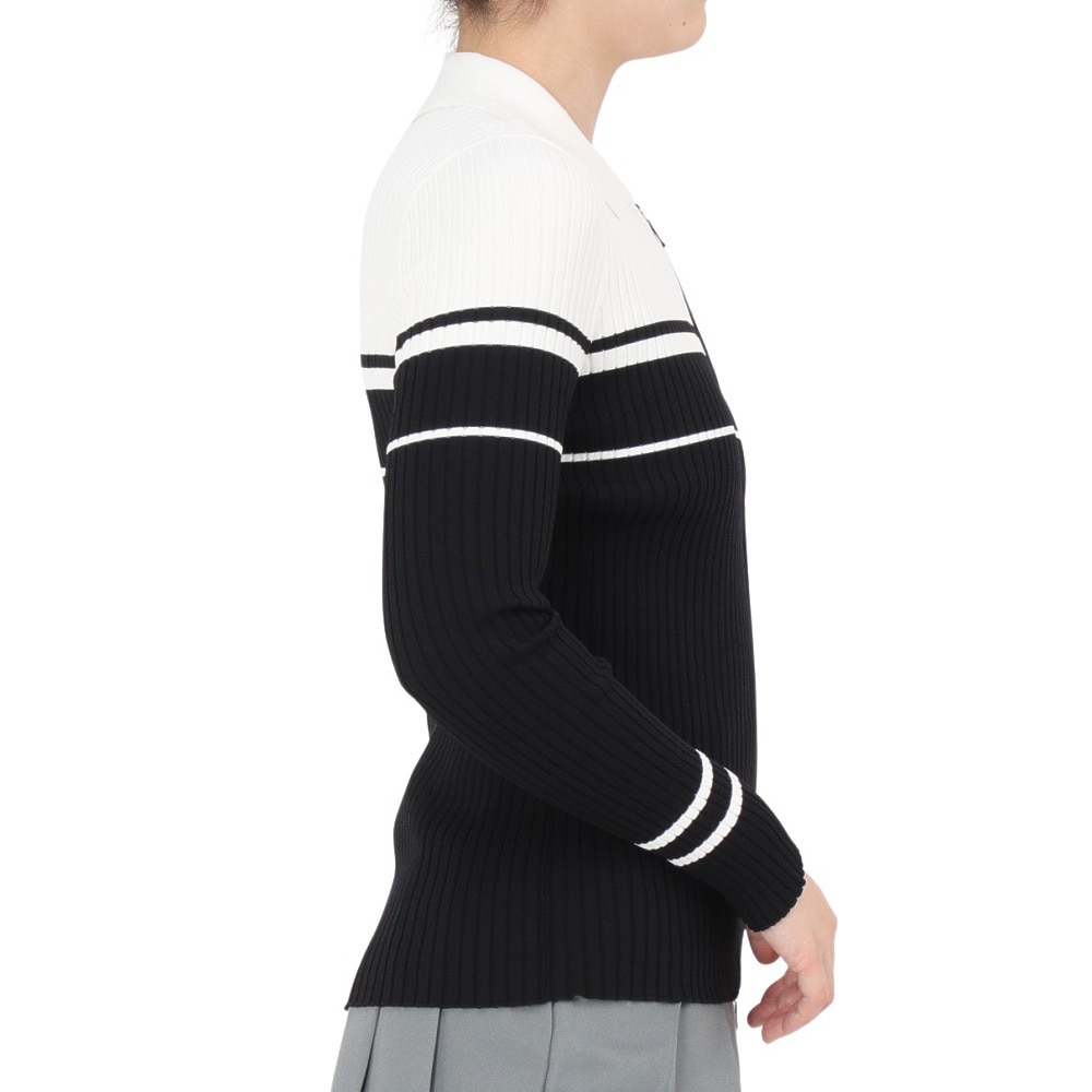 ROSASEN（レディース）ゴルフウェア A-Line 冷感リブニット 長袖カーディガン 048-12912-019