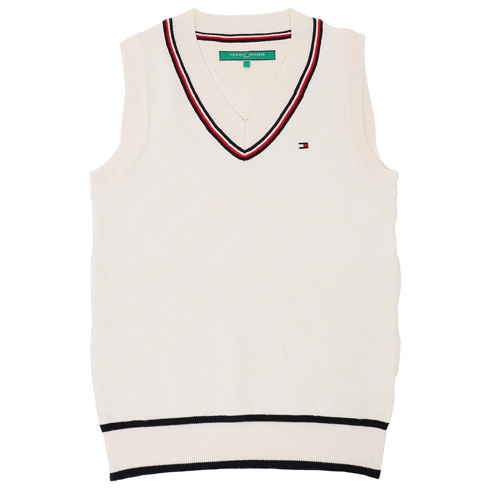 ゴルフウエア ベスト レディース 秋冬 ロゴ ジャガード ニットベスト Thla004 Wht トミーヒルフィガー スポーツ用品はスーパースポーツ ゼビオ