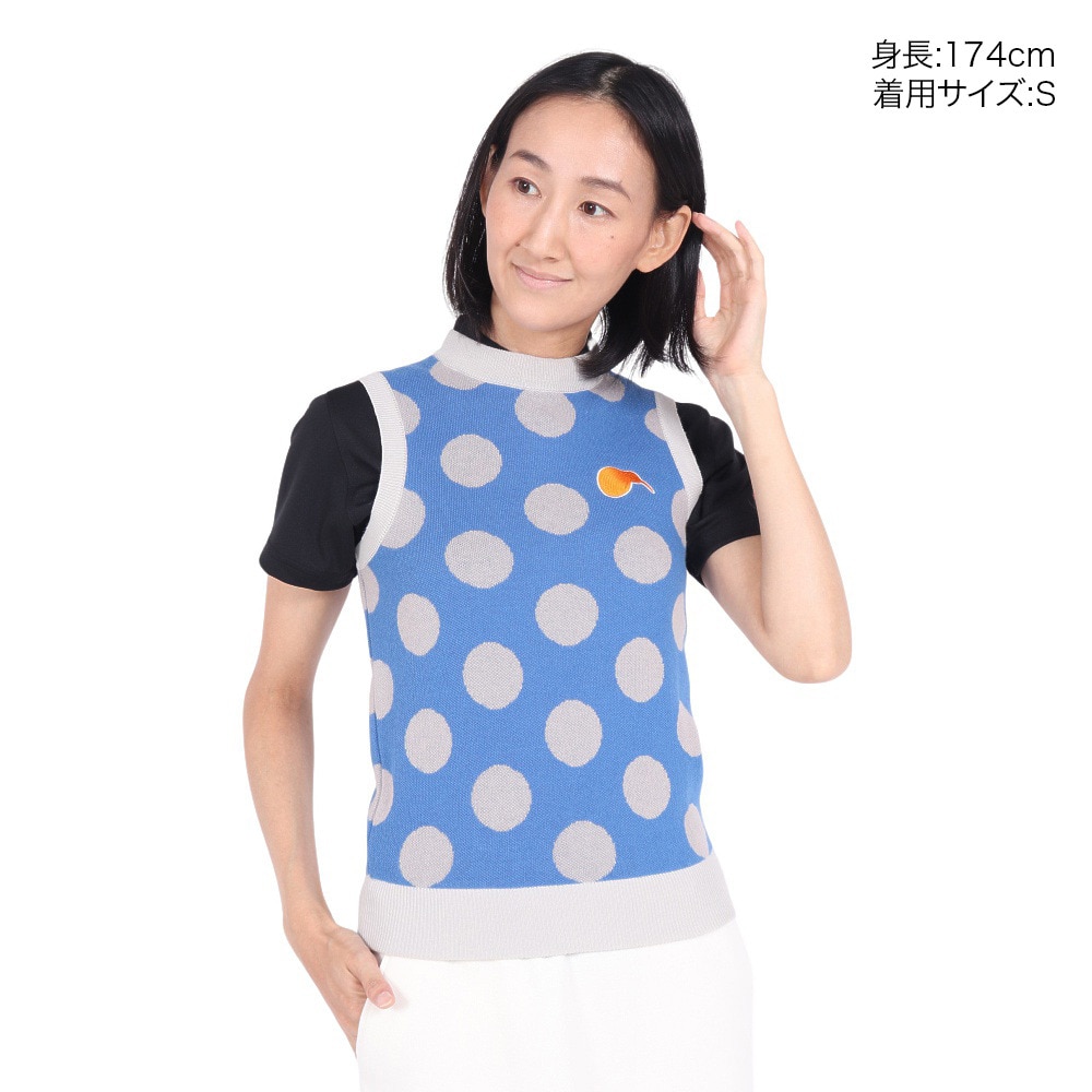 キウイアンドコー（KIWI&CO.）（レディース）ゴルフウェア Dot Summer Knit Vest KIWI8KV01L221-C074