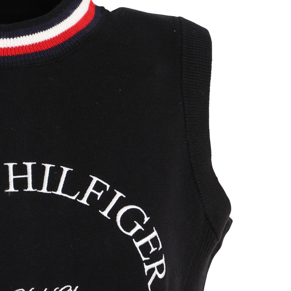 トミー ヒルフィガー ゴルフ（TOMMY HILFIGER GOLF）（レディース）ゴルフウェア グローバルストライプクルーネックベスト THLA257-BLK★★★