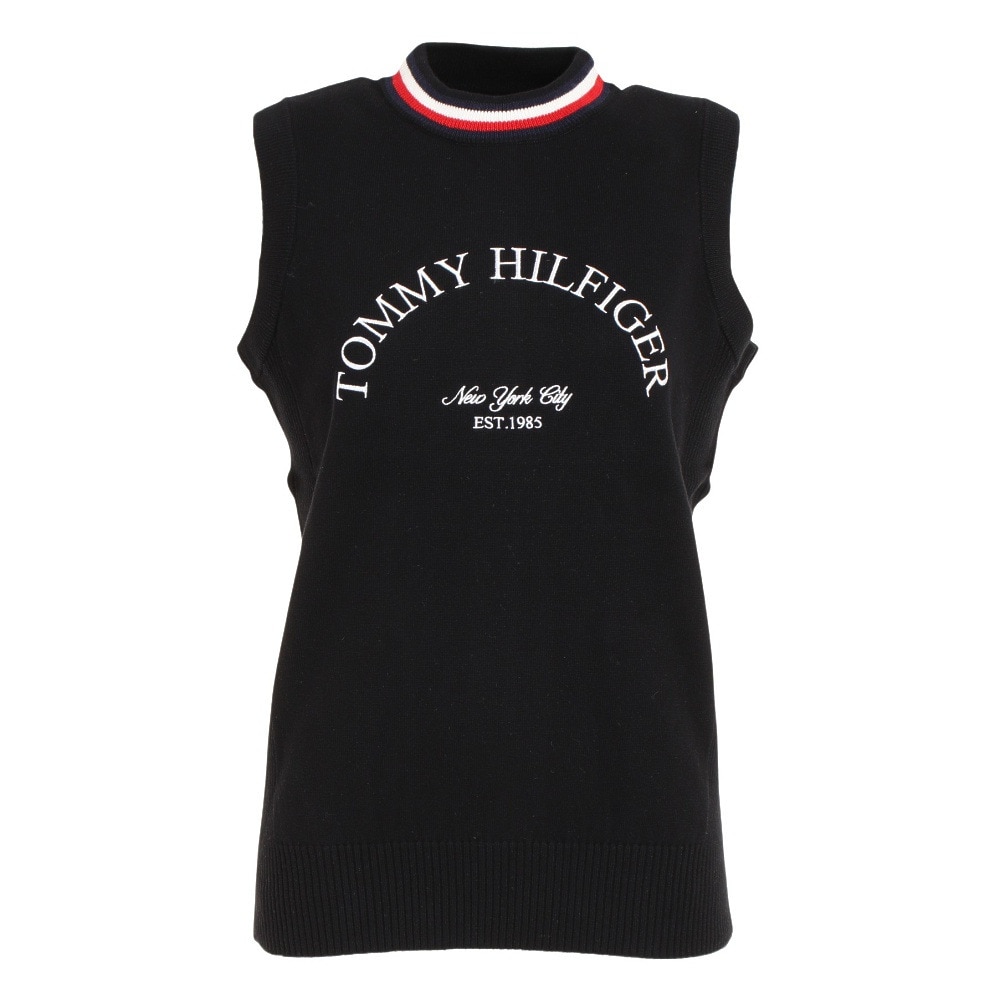 トミー ヒルフィガー ゴルフ（TOMMY HILFIGER GOLF）（レディース）ゴルフウェア グローバルストライプクルーネックベスト THLA257-BLK★★★