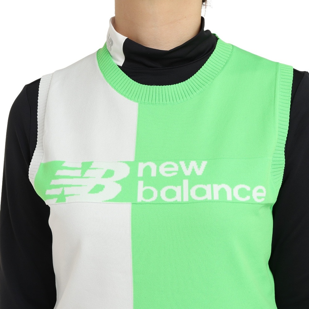 ニューバランス（new balance）（レディース）ゴルフウェア 撥水 ストレッチ 軽量 CREW NECK KNIT VEST 012-3173501-132