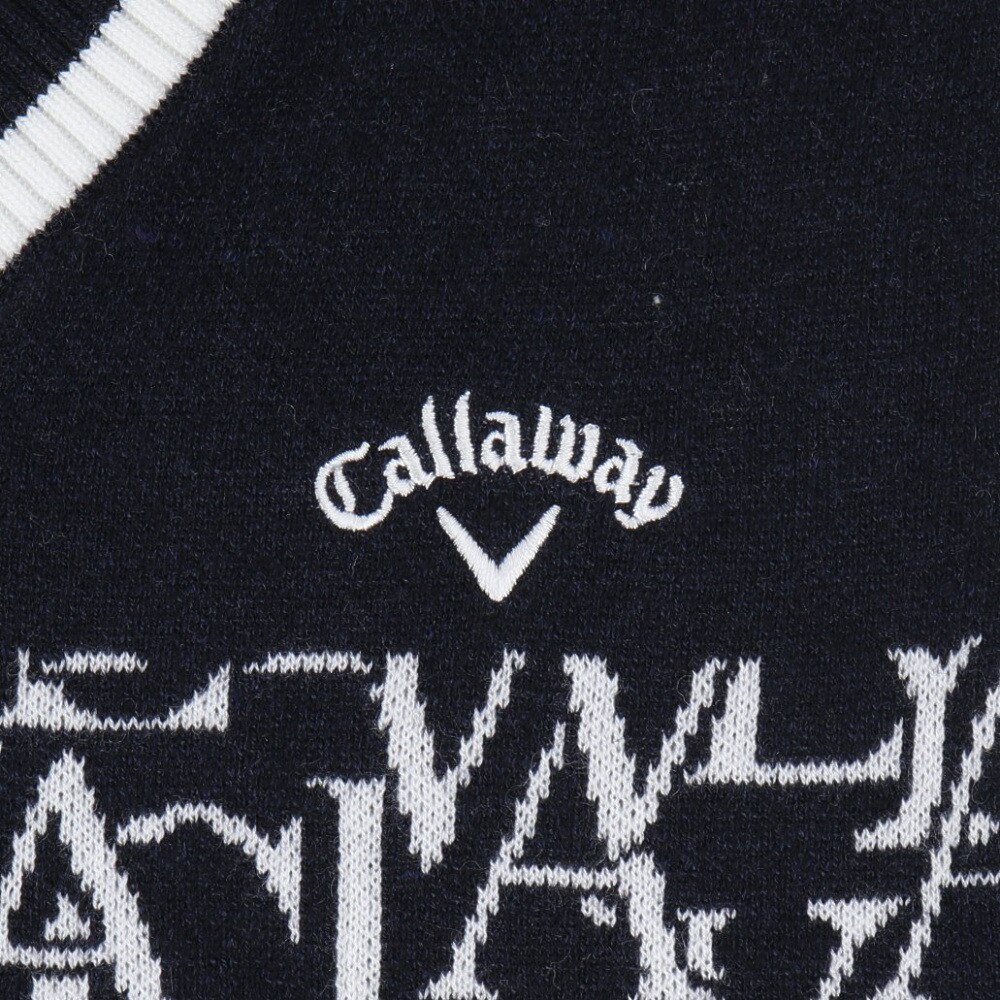 キャロウェイ（CALLAWAY）（レディース）ゴルフウェア ロゴジャカードニットベスト C23219200-1120