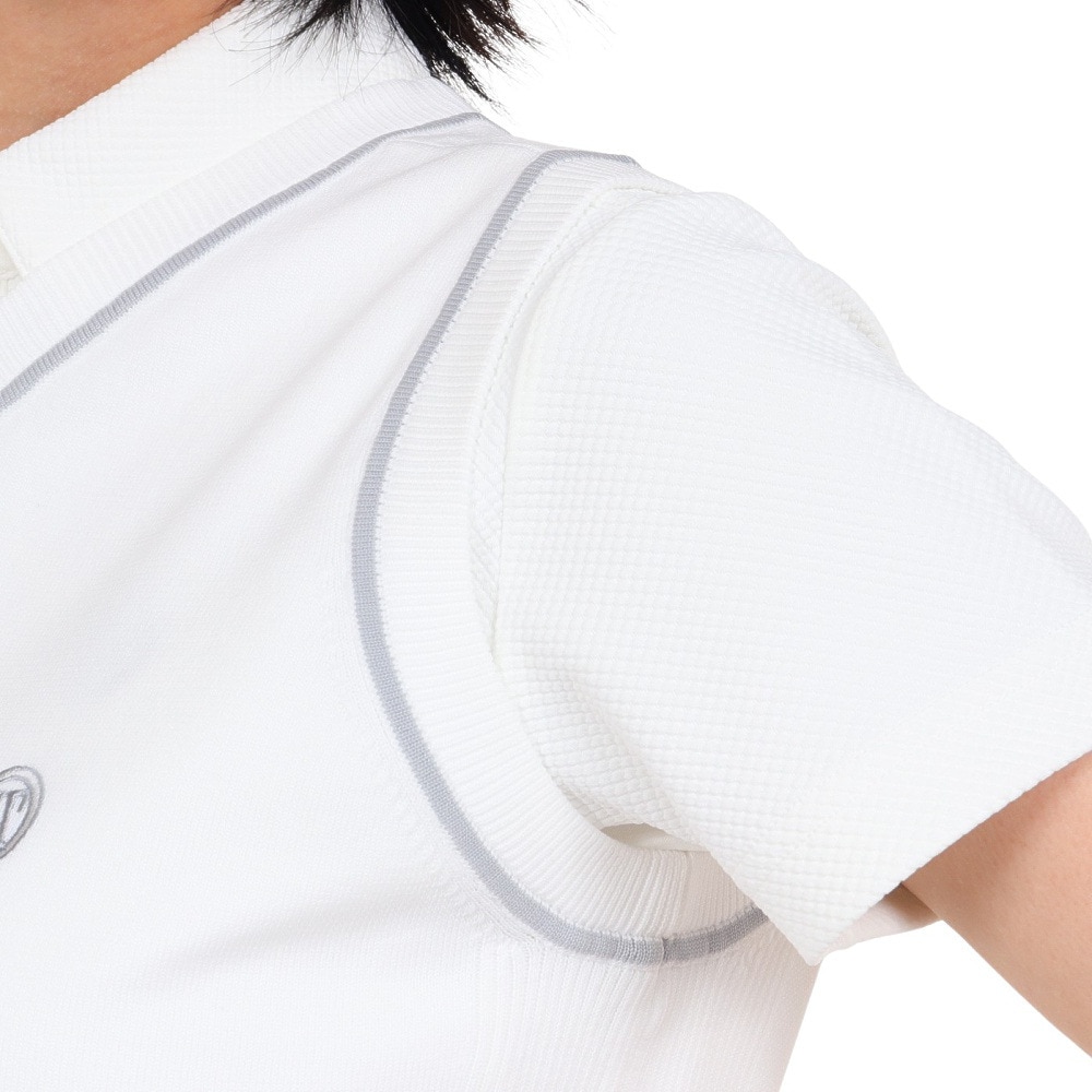 トミーアーマー（Tommy Armour）（レディース）ゴルフウェア Vネック ニットベスト TASL24S070021 WHT