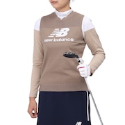 (レディース)ゴルフウェア ロゴ×ライン クルーネック ニットベスト 012-4273501-050