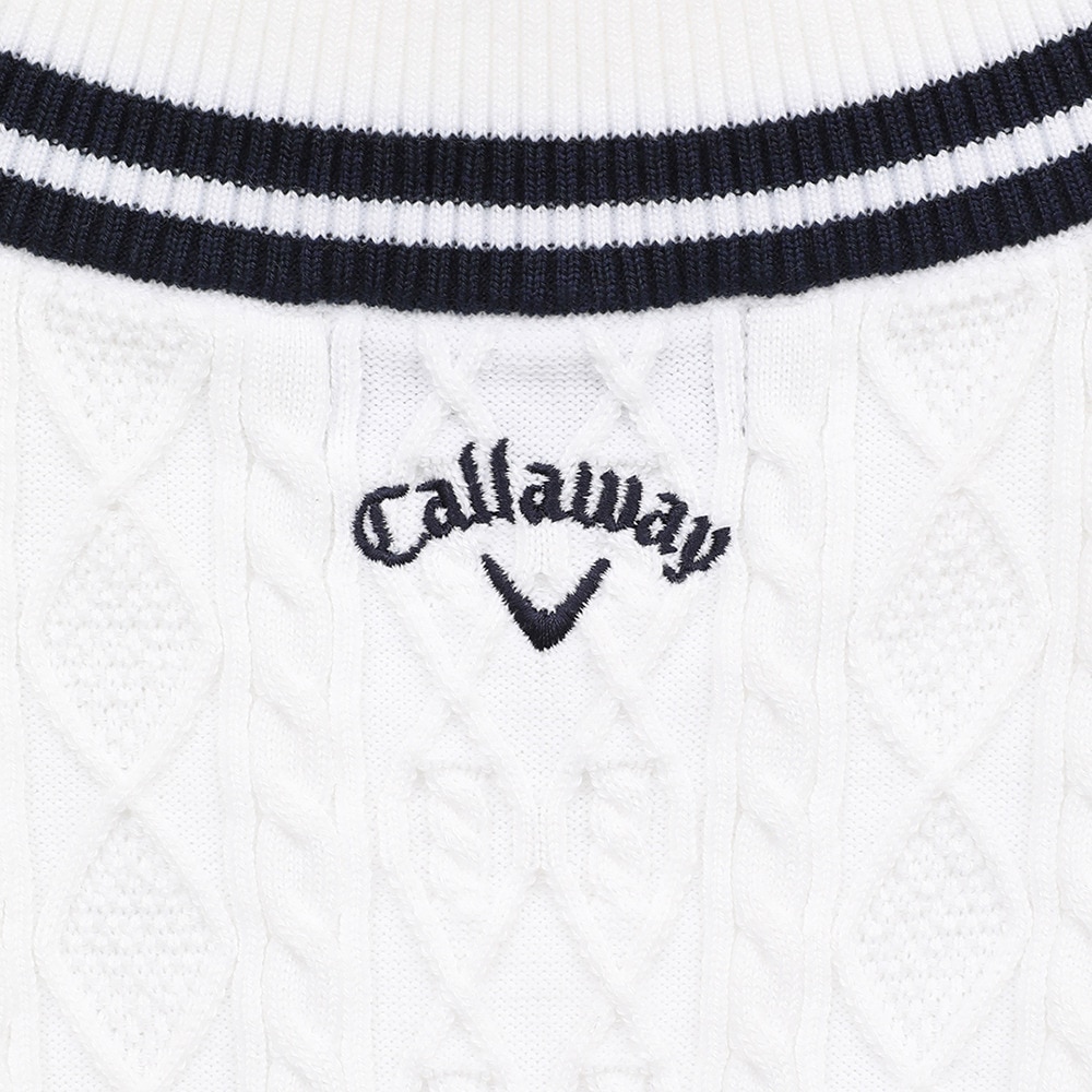 キャロウェイ（CALLAWAY）（レディース）ゴルフウェア Vネック ケーブルニットベスト C25119200-1030