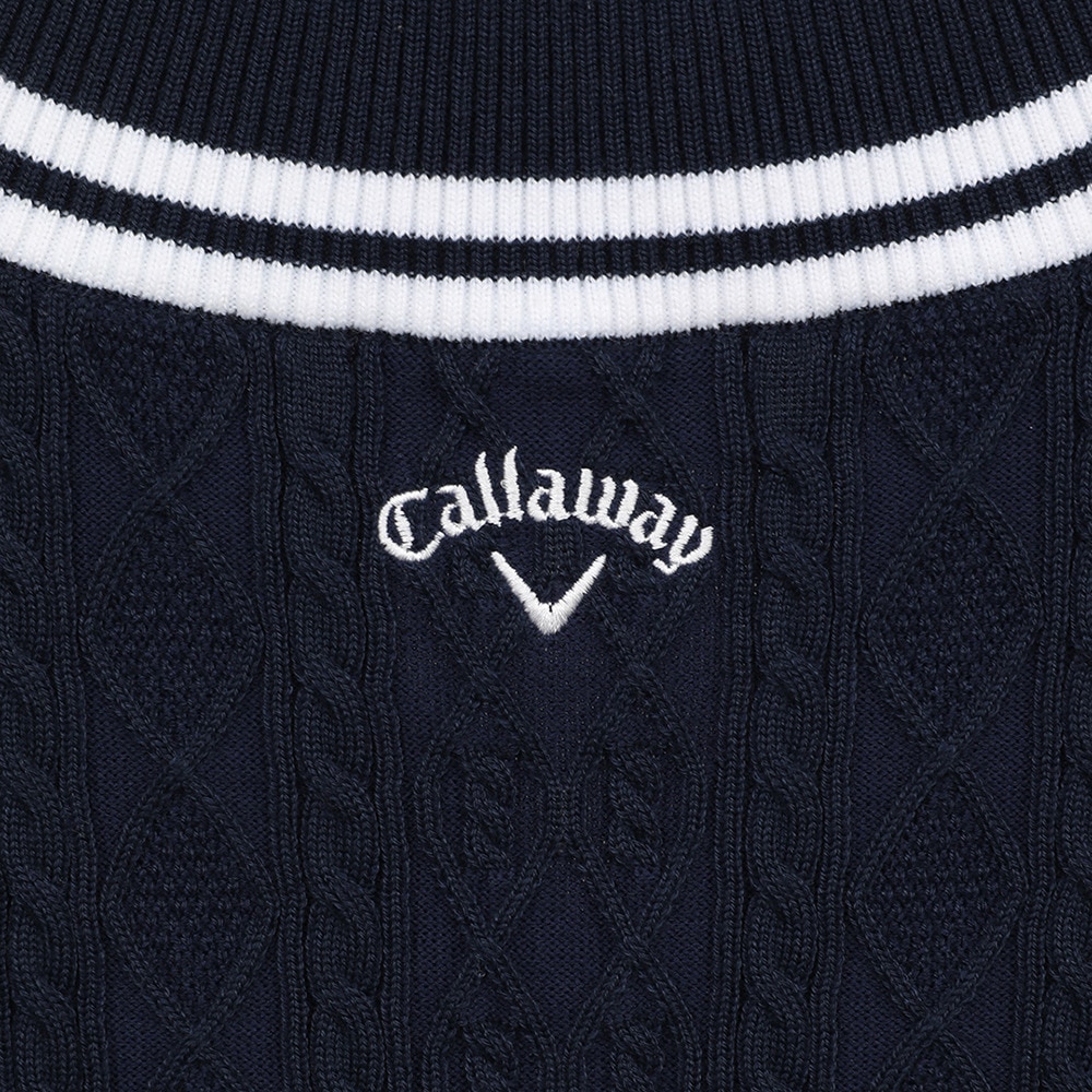 キャロウェイ（CALLAWAY）（レディース）ゴルフウェア Vネック ケーブルニットベスト C25119200-1120