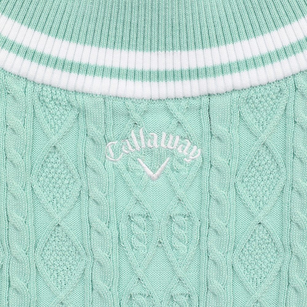 キャロウェイ（CALLAWAY）（レディース）ゴルフウェア Vネック ケーブルニットベスト C25119200-1130