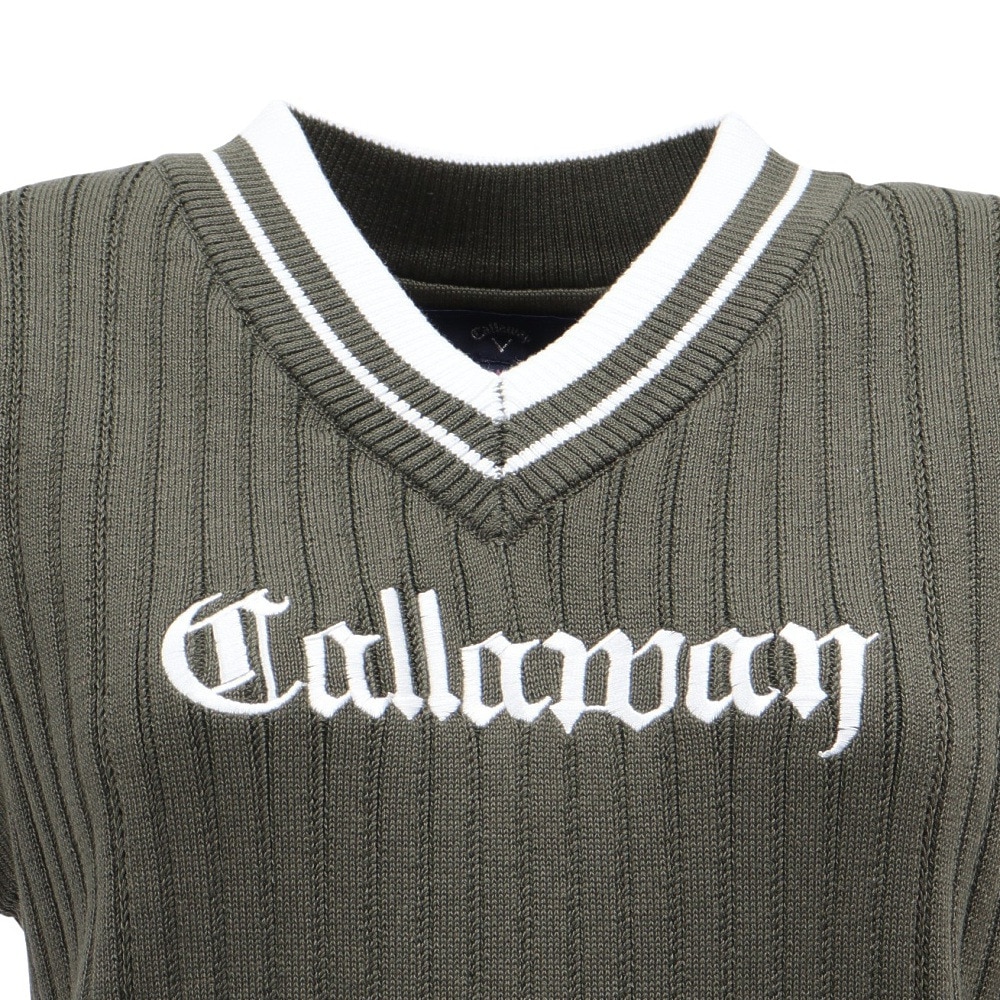 キャロウェイ（CALLAWAY）（レディース）ゴルフウェア Vネック リブニットベスト C25219200-1180