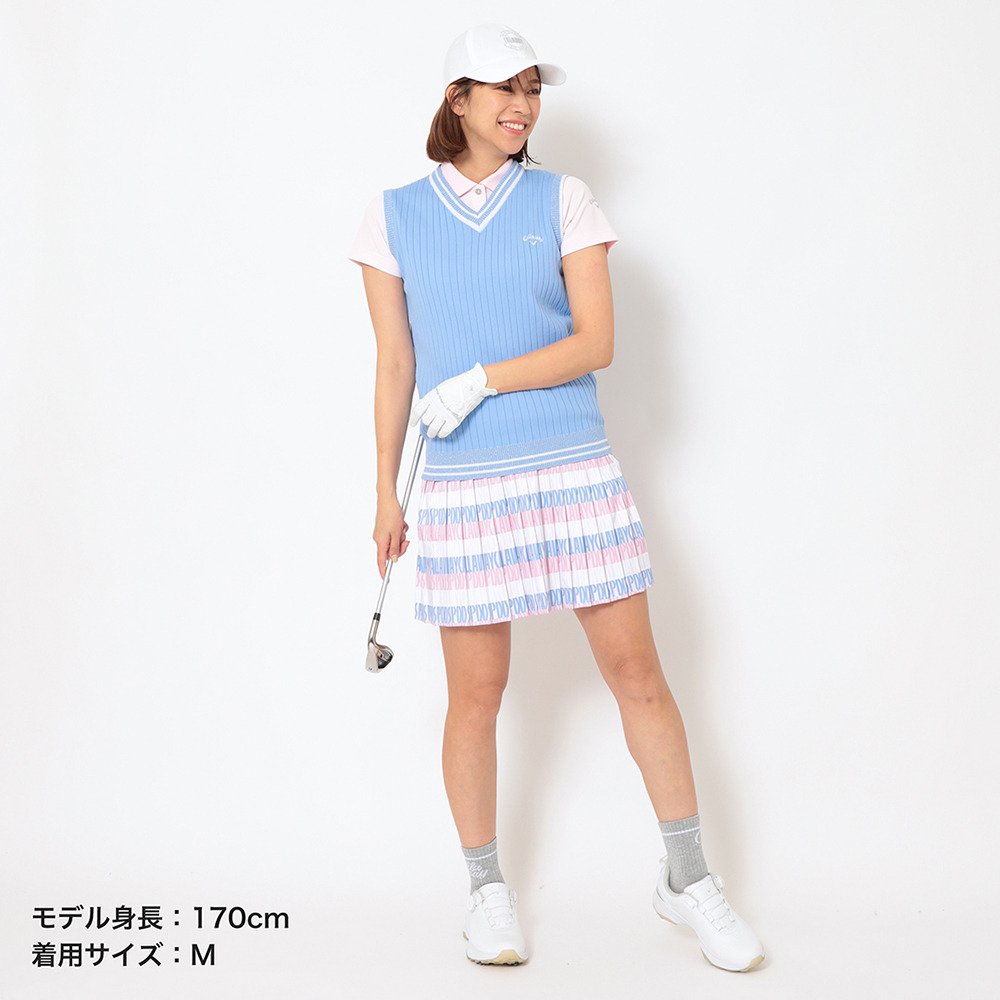 キャロウェイ（CALLAWAY）（レディース）ゴルフウェア リブ編み V