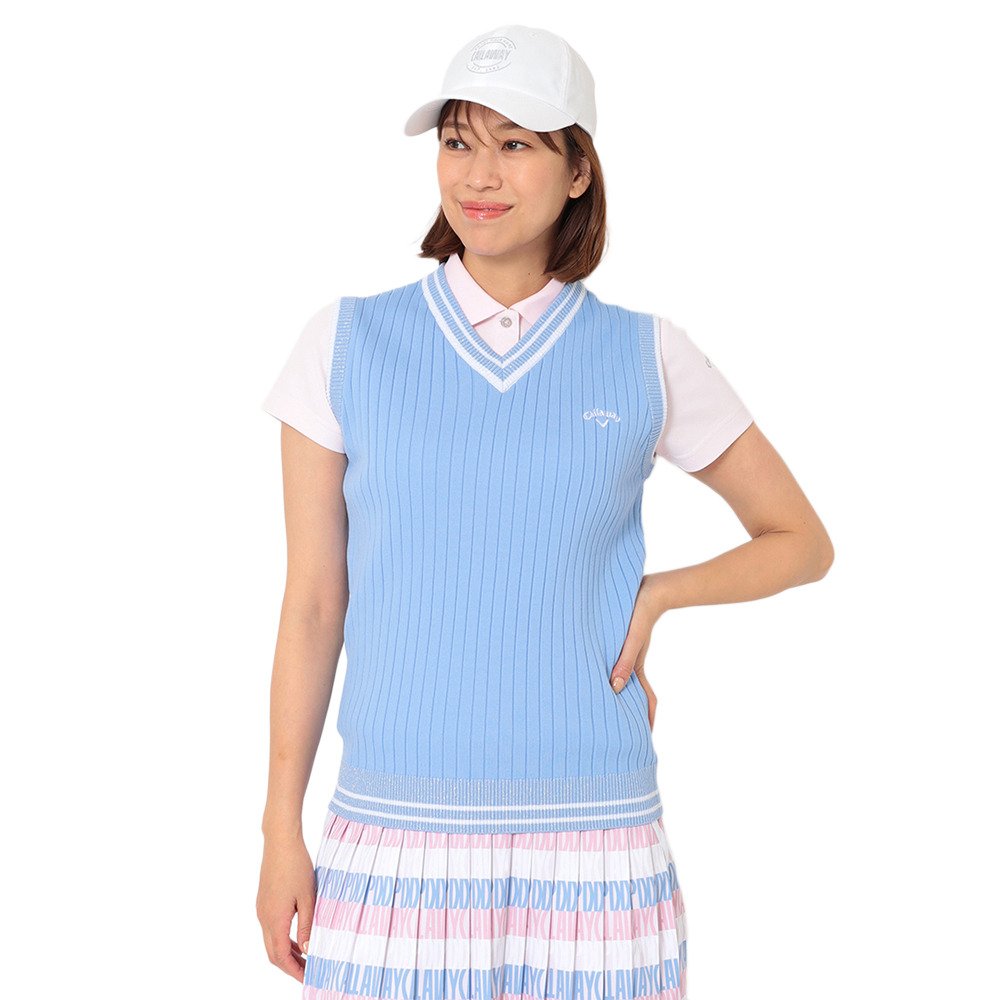 キャロウェイ（CALLAWAY）（レディース）ゴルフウェア リブ編み V