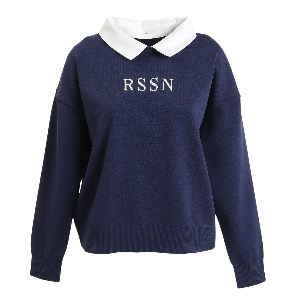 ロサーセン（ROSASEN）（レディース）ゴルフウェア 吸水 速乾 軽量 A-Line 襟付ニットプルオーバー 048-16311-098