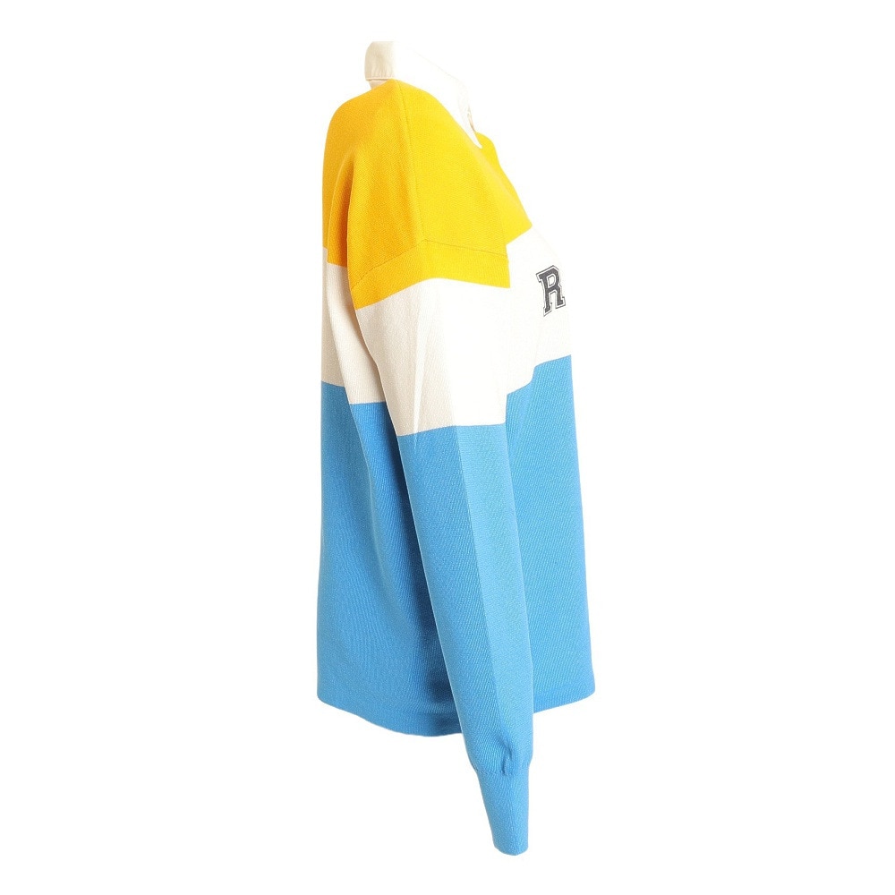 ROSASEN（レディース）ゴルフウェア 防寒 ドライタッチニット配色ラガーシャツ 045-17812-033