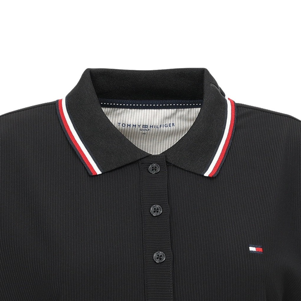 トミー ヒルフィガー ゴルフ（TOMMY HILFIGER GOLF）（レディース）ゴルフウェア ハイテンション 長袖 ポロシャツ THLA555-BLK
