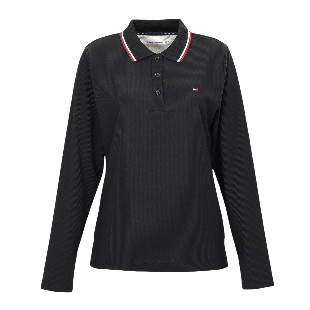トミー ヒルフィガー ゴルフ（TOMMY HILFIGER GOLF）（レディース）ゴルフウェア ハイテンション 長袖 ポロシャツ THLA555-BLK