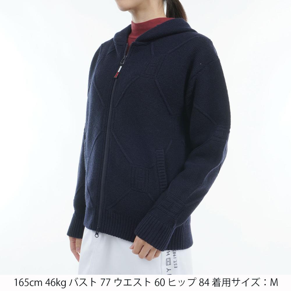 トミー ヒルフィガー ゴルフ（TOMMY HILFIGER GOLF）（レディース）ゴルフウェア スケルトンフラッグ裏地付き ZIPセーター THLA481-NVY