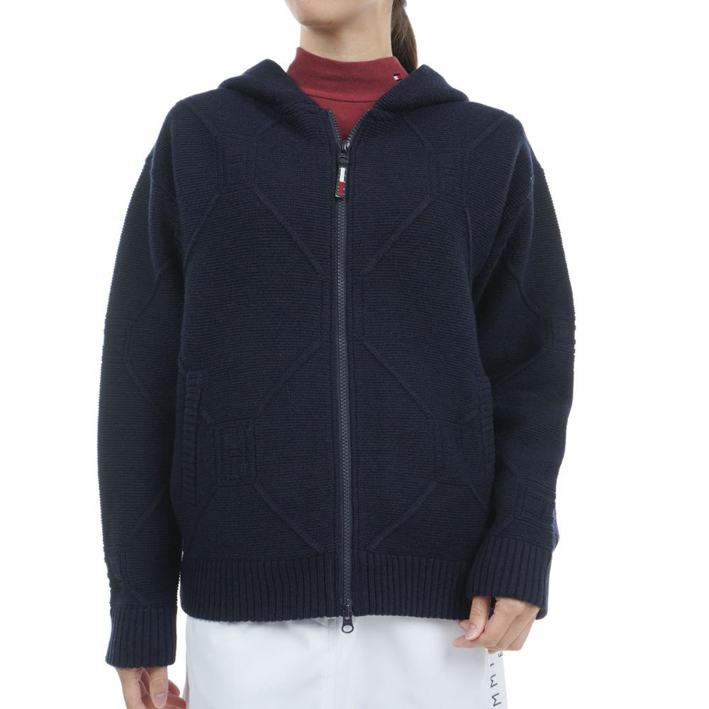トミー ヒルフィガー ゴルフ（TOMMY HILFIGER GOLF）（レディース）ゴルフウェア スケルトンフラッグ裏地付き ZIPセーター THLA481-NVY