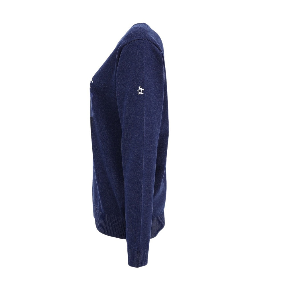 マンシング（MUNSING）（レディース）ゴルフウェア 長袖 ブロッキング ジャカードクルーネックセーター MG5FST81L NV00