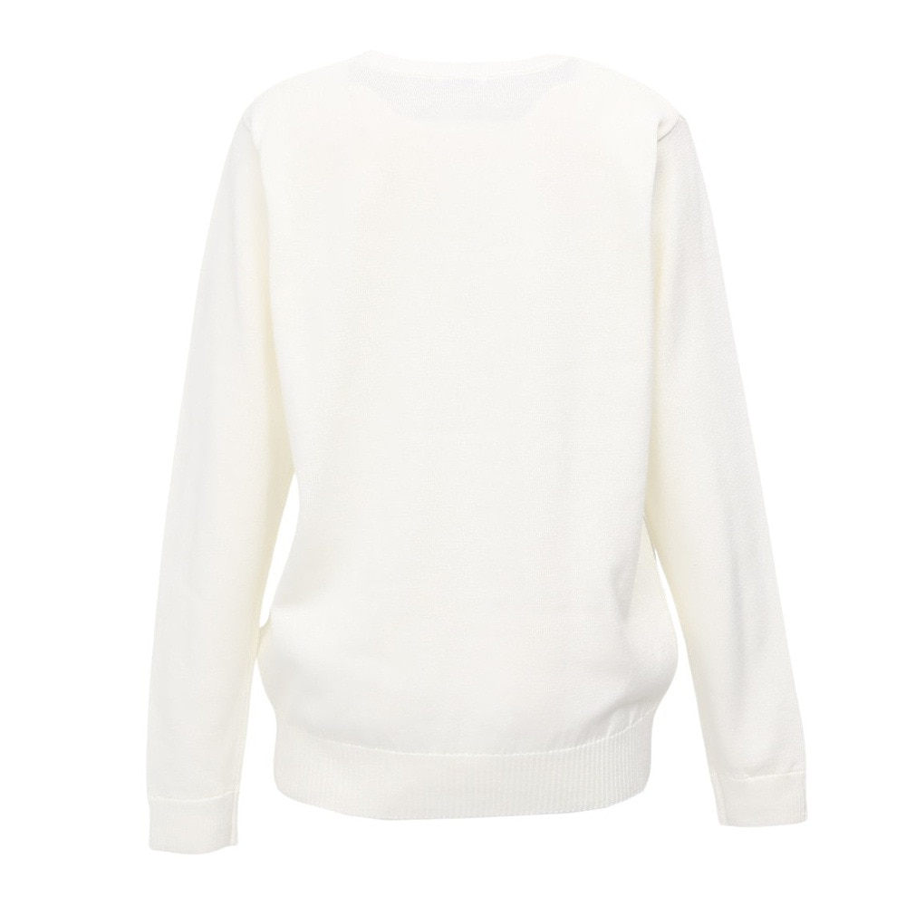 マンシング（MUNSING）（レディース）ゴルフウェア 長袖 ブロッキング ジャカードクルーネックセーター MG5FST81L WH00