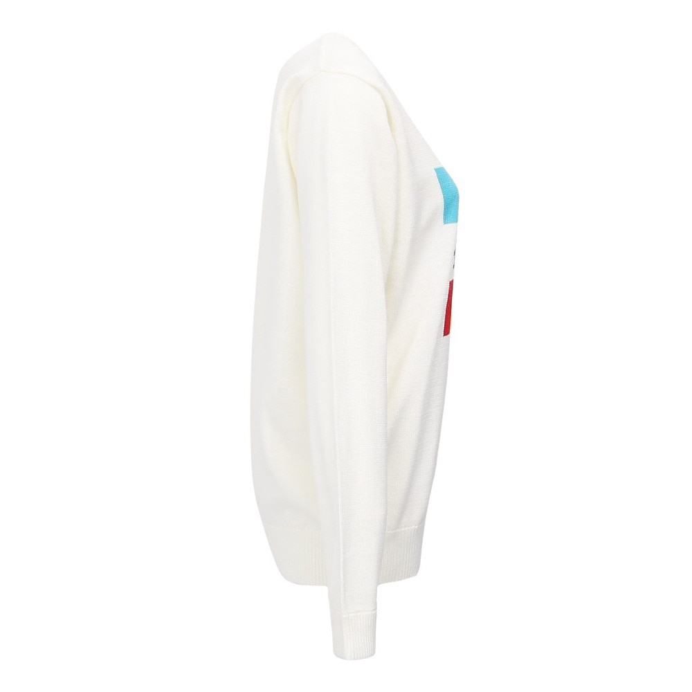 マンシング（MUNSING）（レディース）ゴルフウェア 長袖 ブロッキング ジャカードクルーネックセーター MG5FST81L WH00