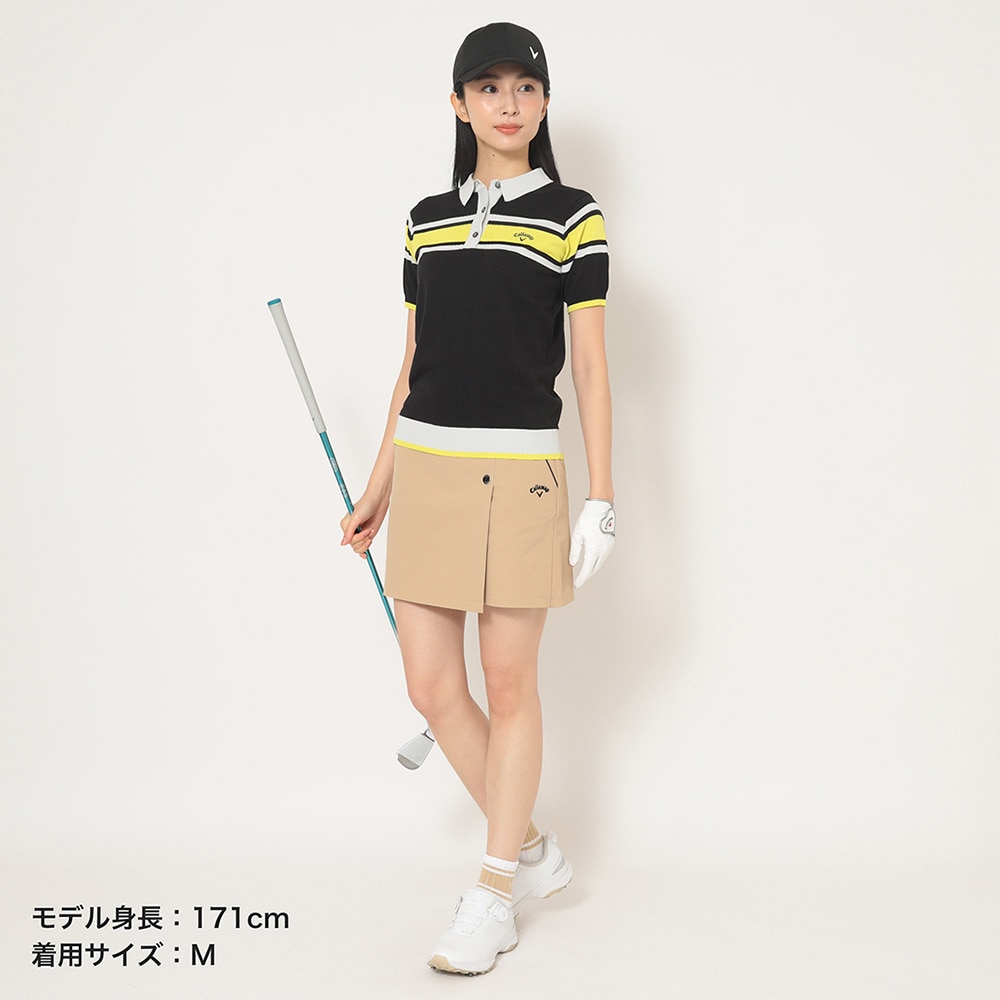 キャロウェイ（CALLAWAY）（レディース）ゴルフウェア ハイツイストコットン半袖ニットポロ C25234204-1010