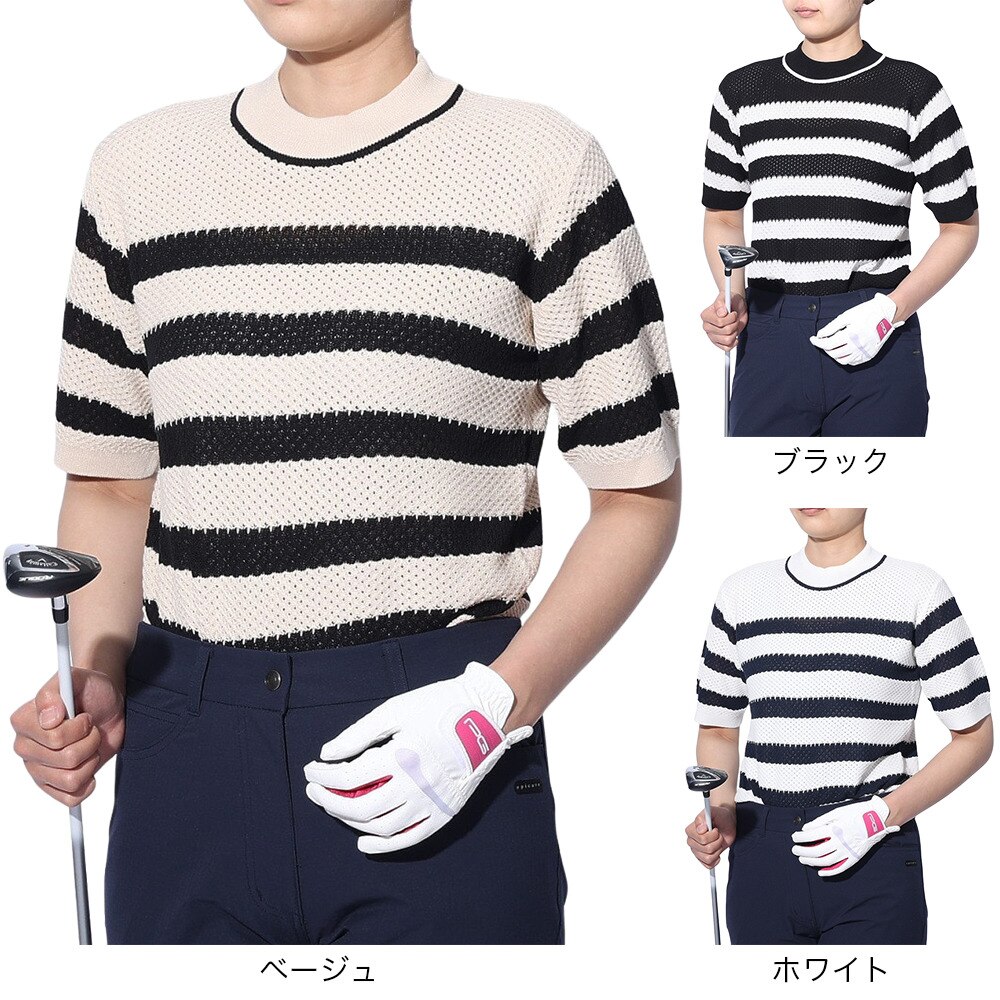 エピキュール（epicure）（レディース）ゴルフウェア レーシー半袖モックネック 152-11341-151
