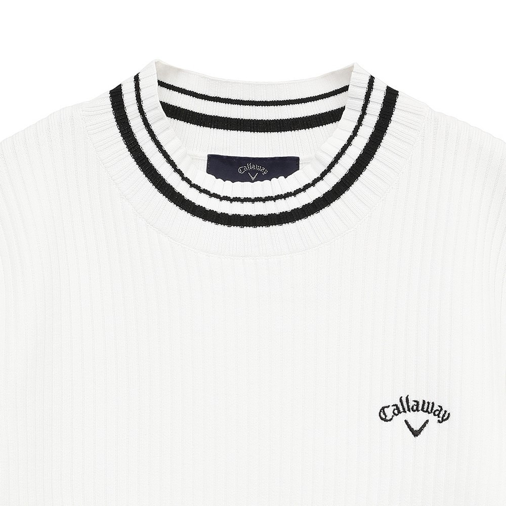 キャロウェイ（CALLAWAY）（レディース）ゴルフウェア 半袖モックネック リブニット C25119202-1030