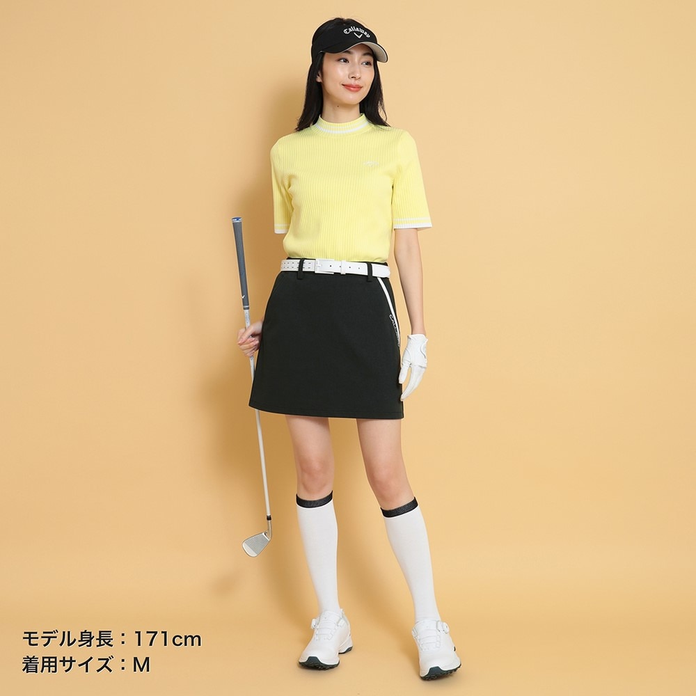 キャロウェイ（CALLAWAY）（レディース）ゴルフウェア 半袖モックネック リブニット C25119202-1061