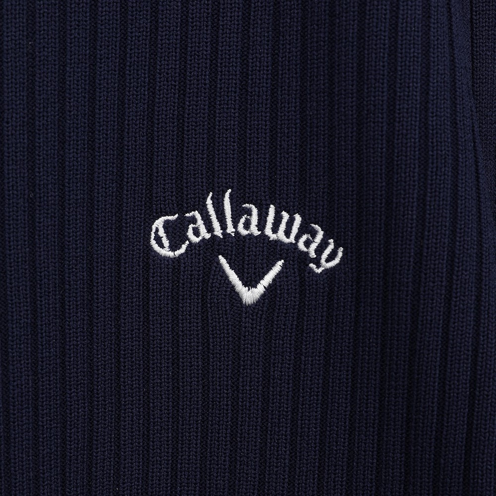 キャロウェイ（CALLAWAY）（レディース）ゴルフウェア 半袖モックネック リブニット C25119202-1120