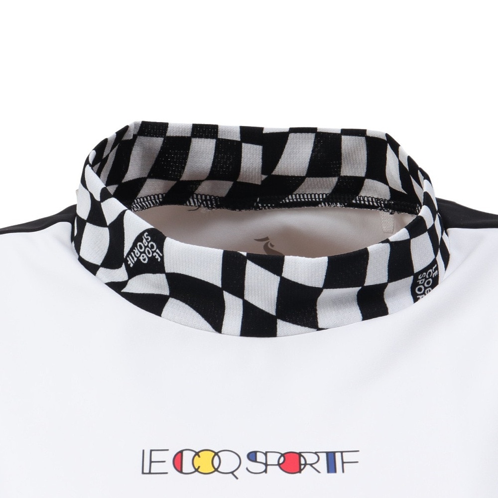ルコックスポルティフ（lecoqsportif）（レディース）ゴルフウェア 吸汗速乾 ワイドフィット モックネック半袖シャツ LG5SHS51L WH00
