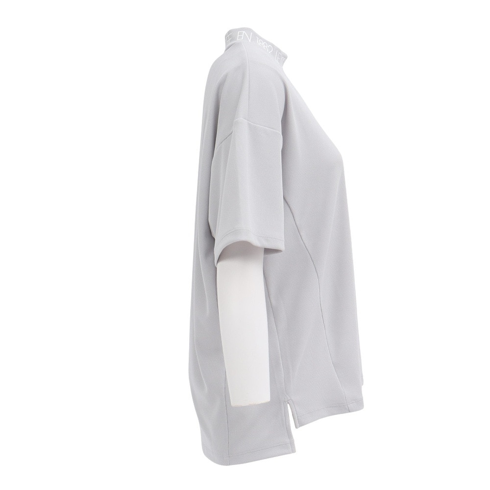 ルコックスポルティフ（lecoqsportif）（レディース）ゴルフウェア ワイドシルエット モックネック半袖シャツ LG5SHS54L GY00