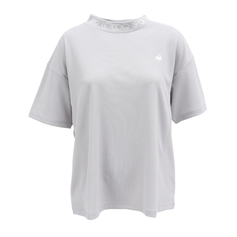 ルコックスポルティフ（lecoqsportif）（レディース）ゴルフウェア ワイドシルエット モックネック半袖シャツ LG5SHS54L GY00
