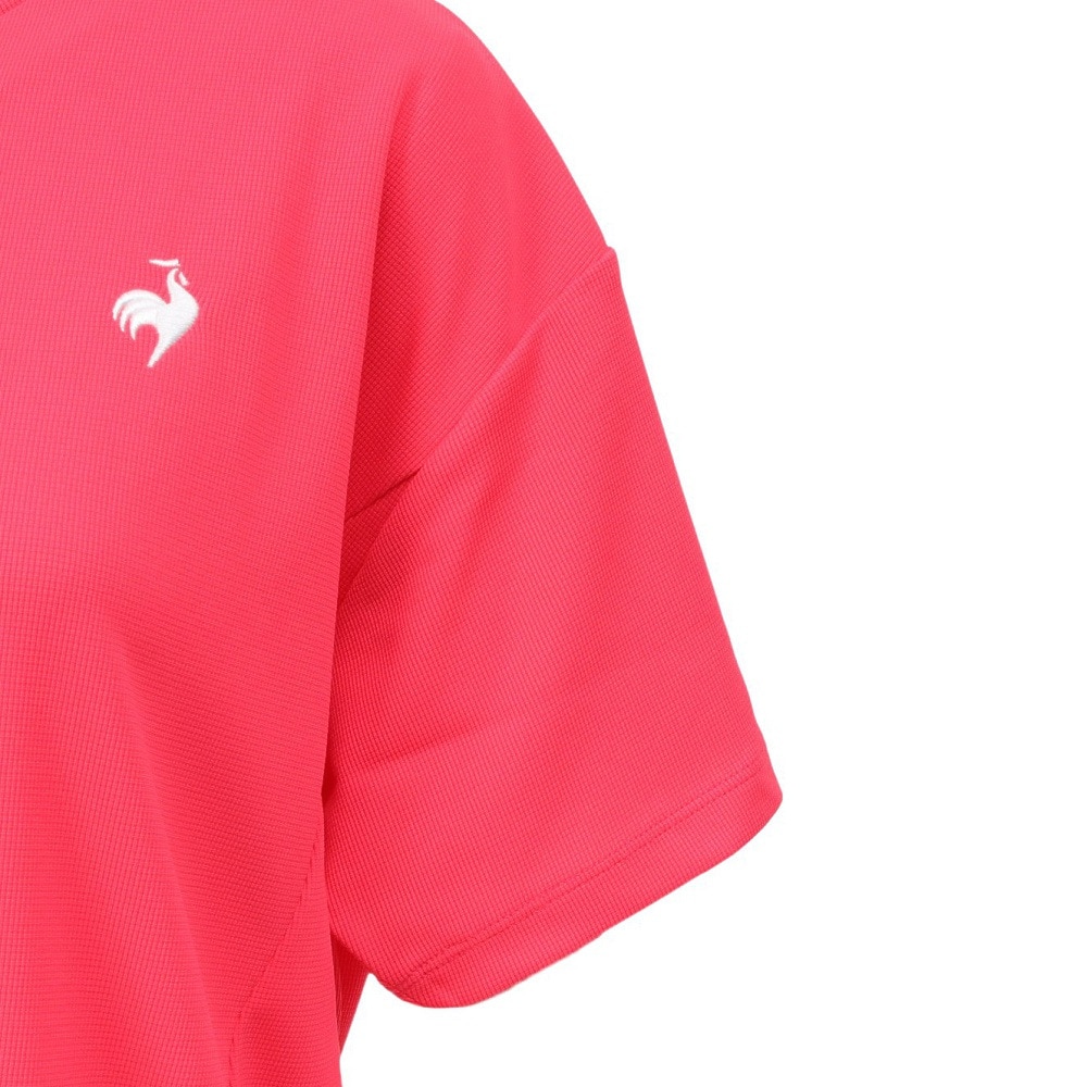 ルコックスポルティフ（lecoqsportif）（レディース）ゴルフウェア 吸汗速乾 ワイドシルエット モックネック半袖シャツ LG5SHS54L PK00