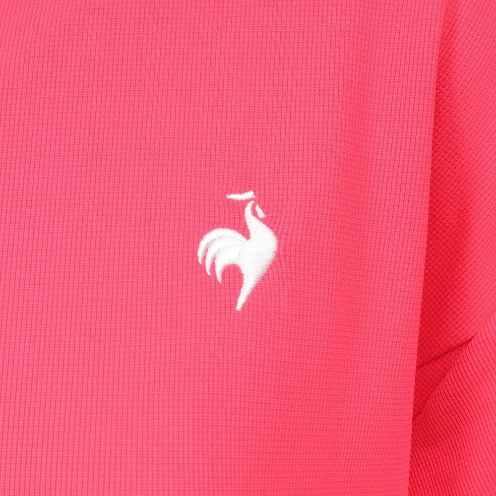 ルコックスポルティフ（lecoqsportif）（レディース）ゴルフウェア 吸汗速乾 ワイドシルエット モックネック半袖シャツ LG5SHS54L PK00