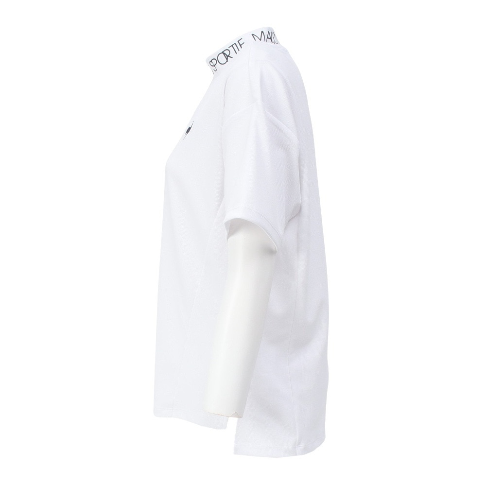 ルコックスポルティフ（lecoqsportif）（レディース）ゴルフウェア 吸汗速乾 ワイドシルエット モックネック半袖シャツ LG5SHS54L WH00