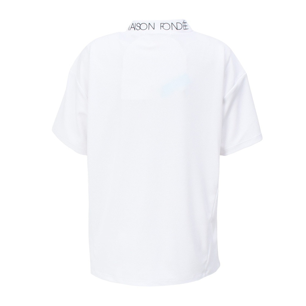 ルコックスポルティフ（lecoqsportif）（レディース）ゴルフウェア 吸汗速乾 ワイドシルエット モックネック半袖シャツ LG5SHS54L WH00
