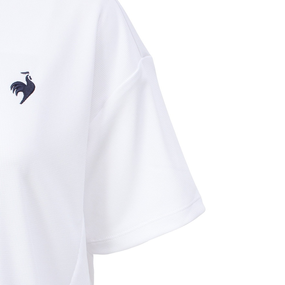 ルコックスポルティフ（lecoqsportif）（レディース）ゴルフウェア 吸汗速乾 ワイドシルエット モックネック半袖シャツ LG5SHS54L WH00