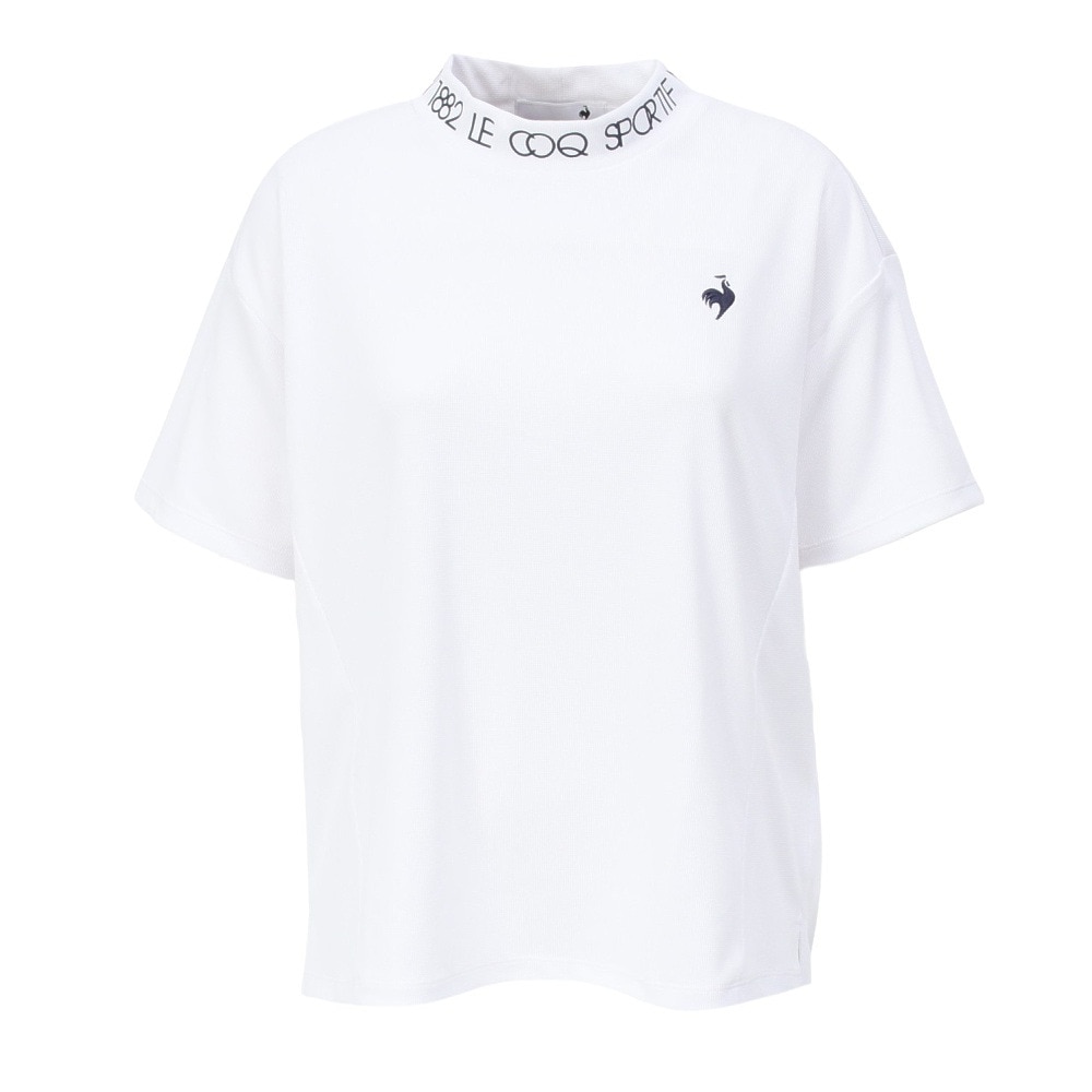 ルコックスポルティフ（lecoqsportif）（レディース）ゴルフウェア 吸汗速乾 ワイドシルエット モックネック半袖シャツ LG5SHS54L WH00