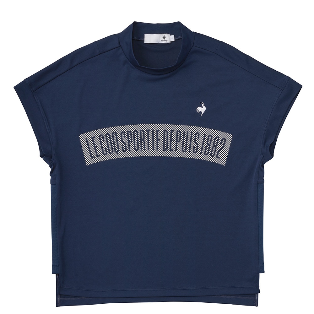 ルコックスポルティフ（lecoqsportif）（レディース）ゴルフウェア ワイドシルエット モックネック半袖シャツ LG5SHS55L NV00