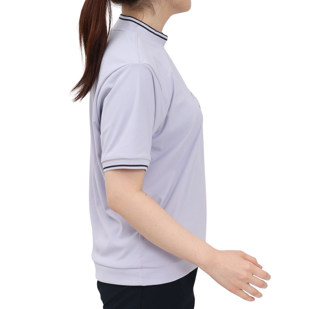 マンシングウエア（MUNSING WEAR）（レディース）ゴルフウェア 吸汗速乾 遮熱 サンスクリーン 裾リブ付き モックネック 半袖シャツ MG5SHS21L PP00
