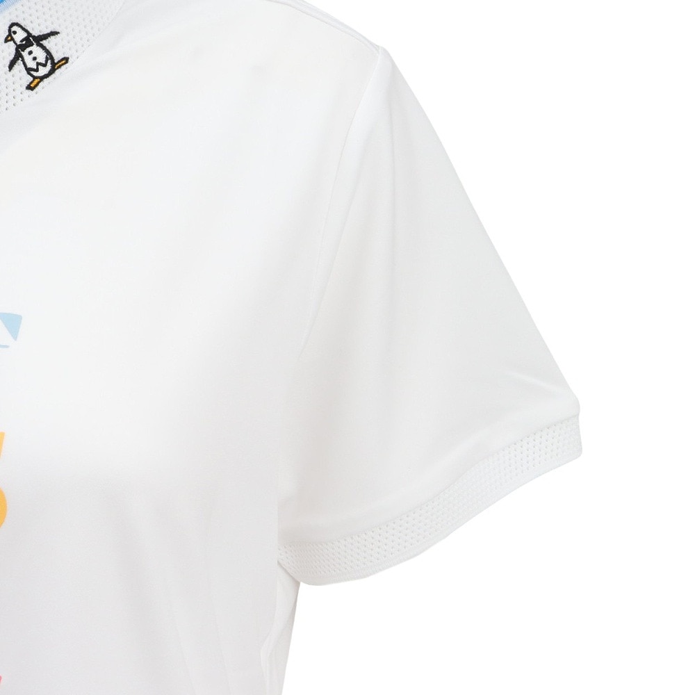マンシングウエア（MUNSING WEAR）（レディース）ゴルフウェア 吸汗速乾 サンスクリーン モックネック半袖シャツ MG5SHS56L WH00