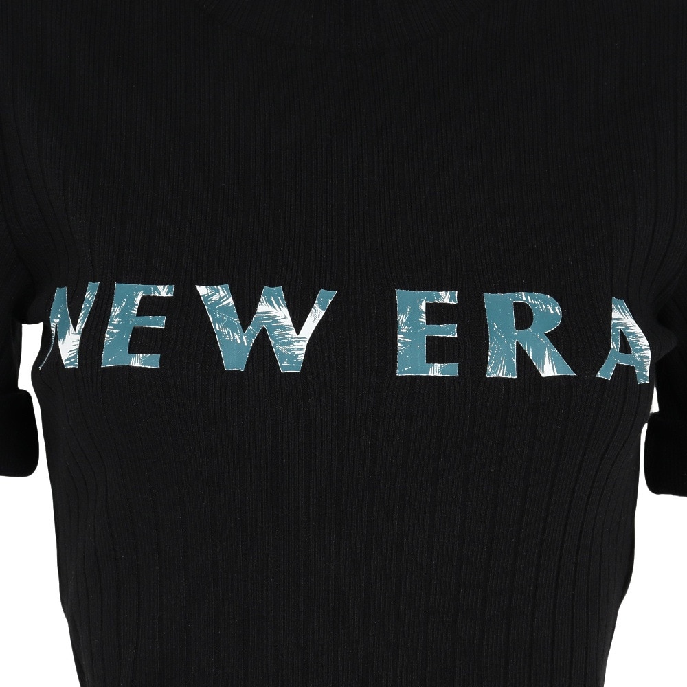 ニューエラ（NEW ERA）（レディース）ゴルフウェア 半袖リブ ミッドネック Tシャツ パームツリー 14391458