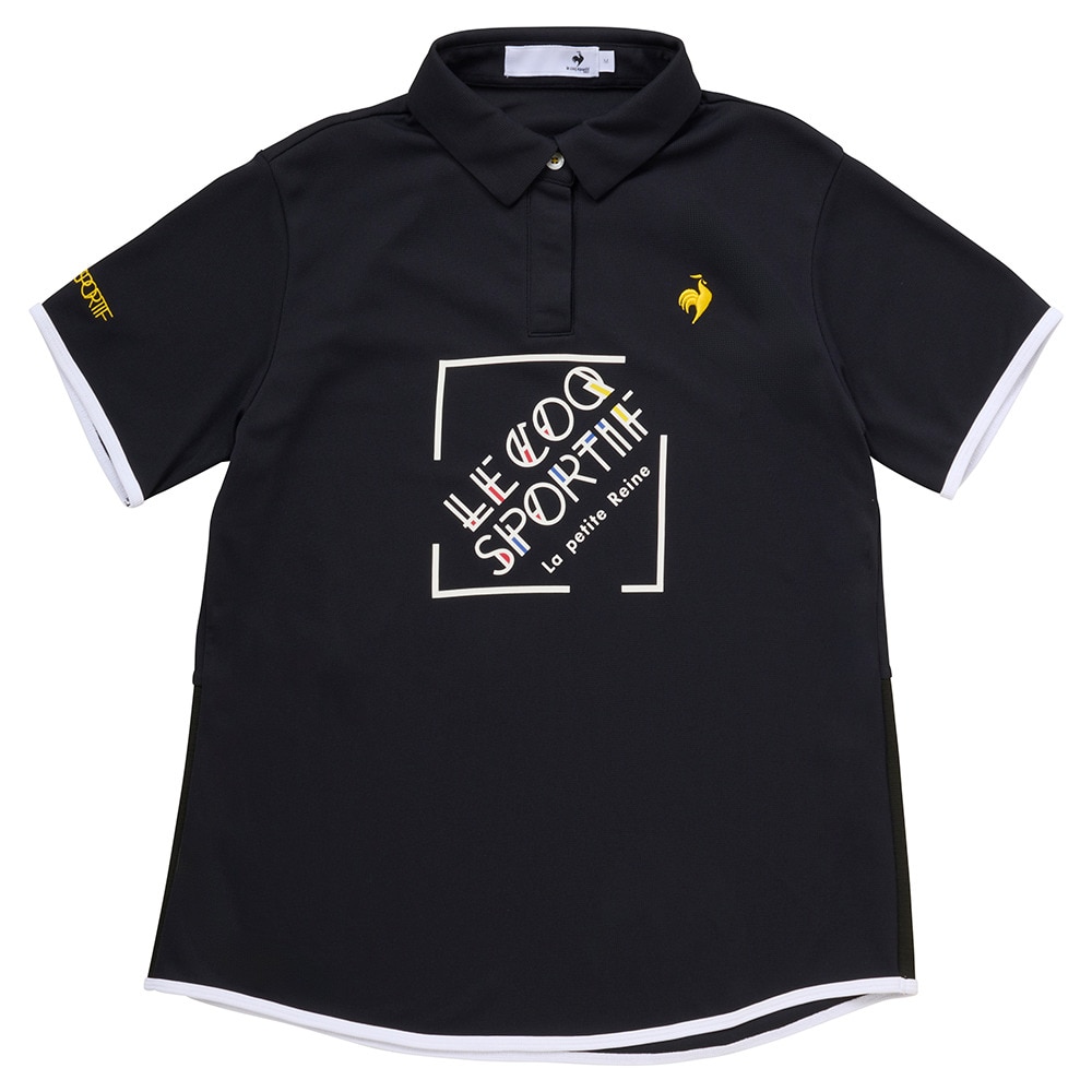 ルコックスポルティフ（lecoqsportif）（レディース）ゴルフウェア 吸汗速乾 Aラインシルエット 半袖シャツ LG5SHS03L BK00