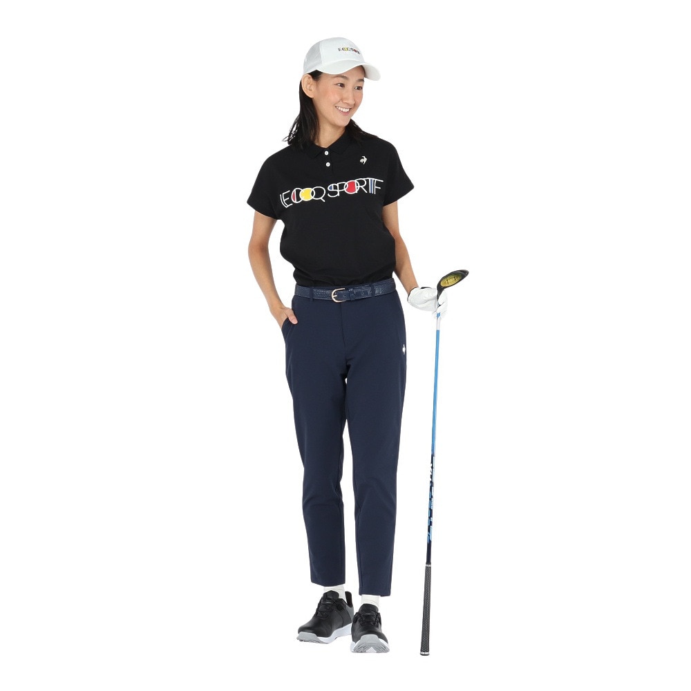 ルコックスポルティフ（lecoqsportif）（レディース）ゴルフウェア 吸汗速乾 ワイドシルエット 半袖シャツ LG5SHS04L BK00