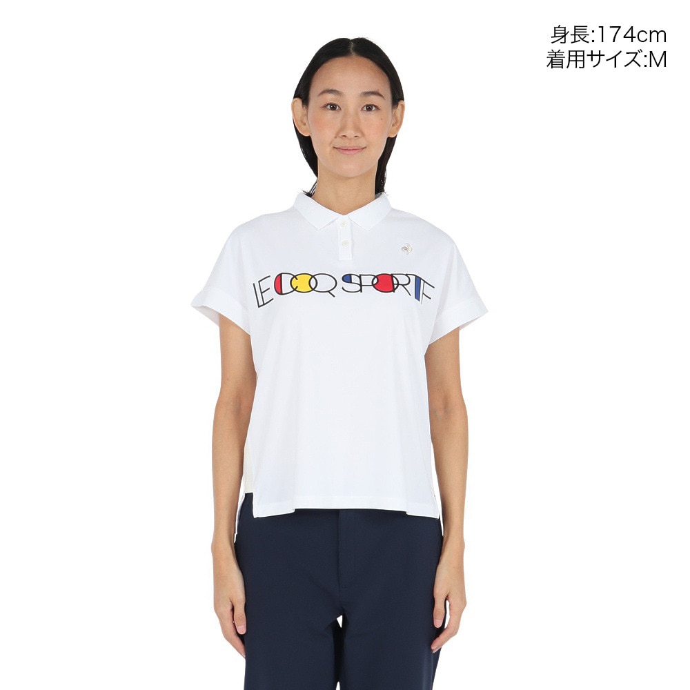 ルコックスポルティフ（lecoqsportif）（レディース）ゴルフウェア 吸汗速乾 ワイドシルエット 半袖シャツ LG5SHS04L WH00